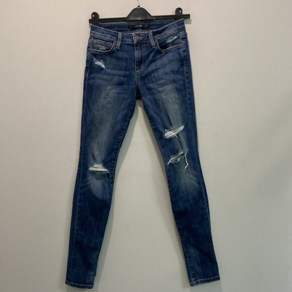 JOE'S THE SKINNY mid-Rise Distressed Skinny Jeans Size 26 - Picture 13 of 15